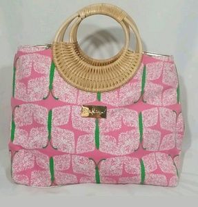 Lilly Pulitzer Hotty Bamboo Handle Butterfly Purse